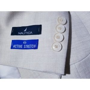 50R Off-white ALL-SEASON LINEN Stretch Check Textured Blazer Sport Coat Jacket